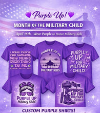 Load image into Gallery viewer, Purple Up Military Child Shirts – Multiple Styles